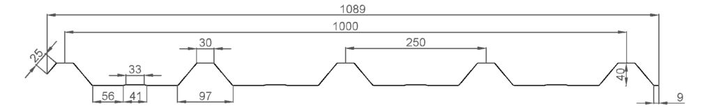 perfil trapezoidal HT 40 policarbonato compacto